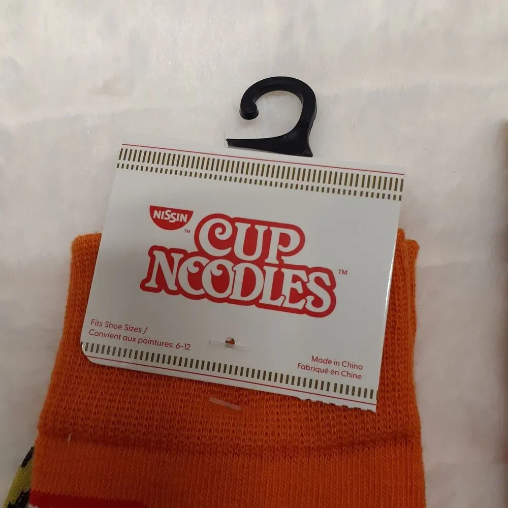 Nissin Cup Noodles Food Novelty 3 Pair Mens Adult Size 6-12 Socks NWT